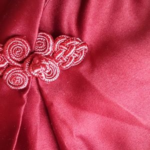🇨🇳 ASIAN INSPIRED Bed SKIRT COTTAGE RED EUC
